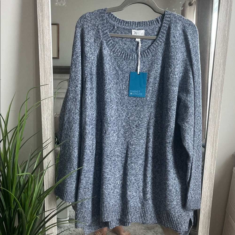 Marled Heathered Blue Women's Sweater